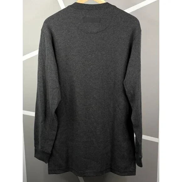 NWT Duluth Trading Co. Burly Thermal Relaxed Fit Henley Men’s M Charcoal Grey - Picture 2 of 15